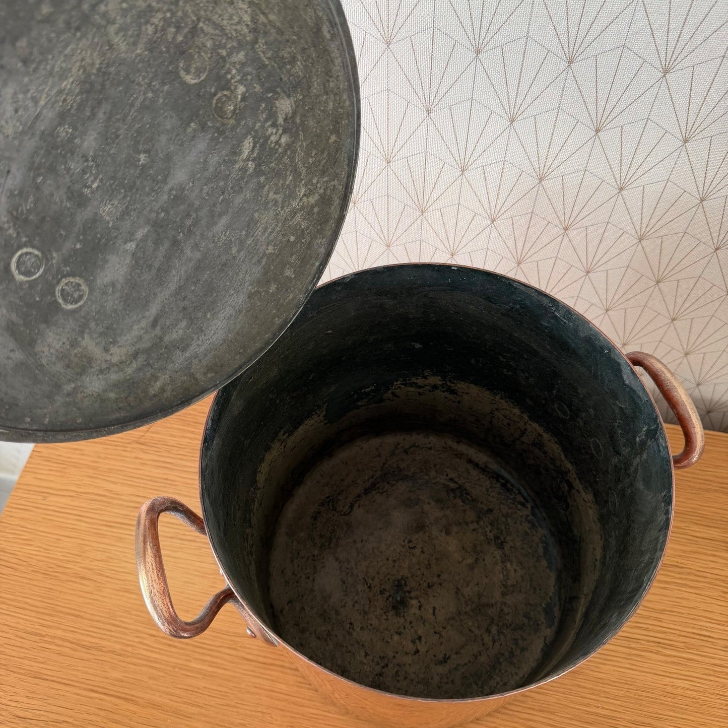 Antique French Copper Stock Pot Large Professional Cookware 18072614