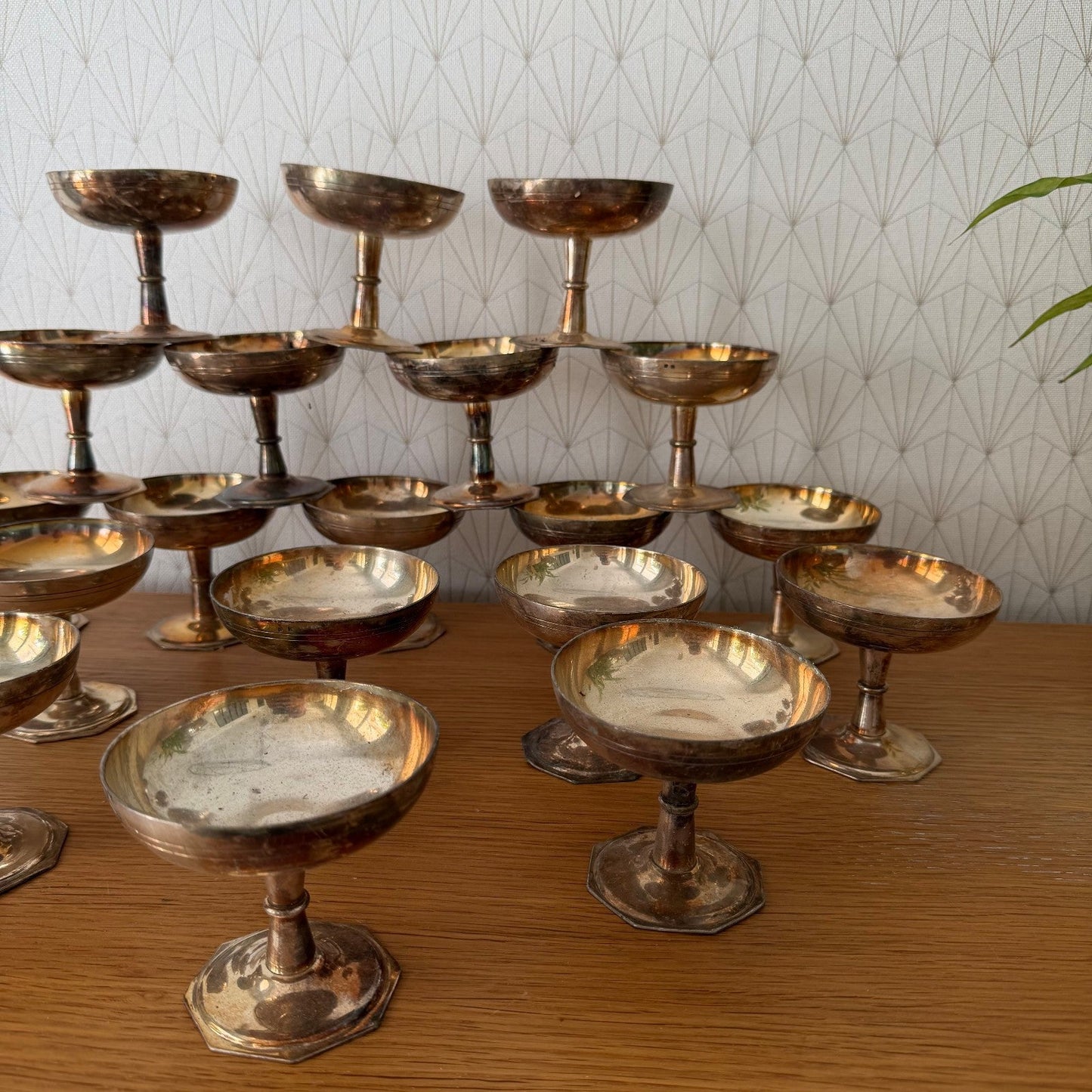 Vintage Silverplate Champagne Coupes Ice Cream Set of 20 Compote 2307268