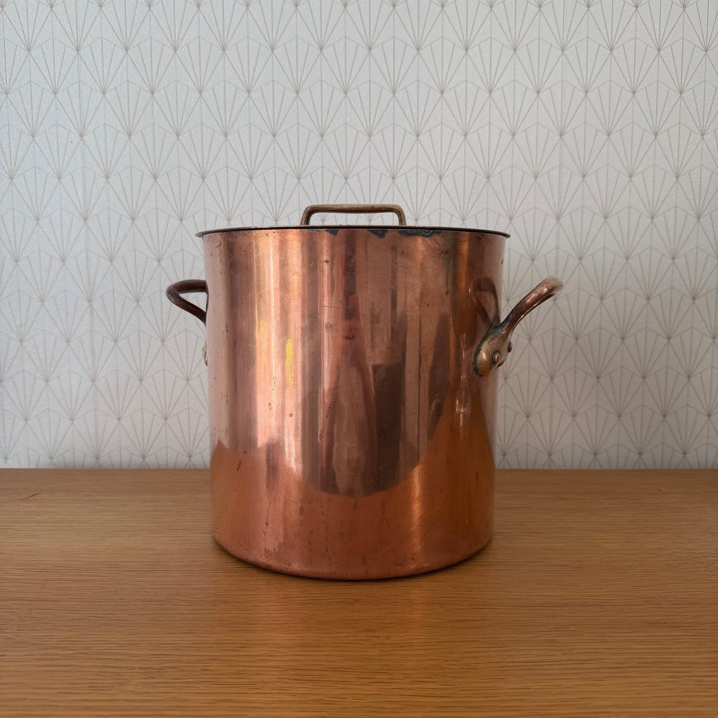 Antique French Copper Stock Pot Large Professional Cookware 18072614