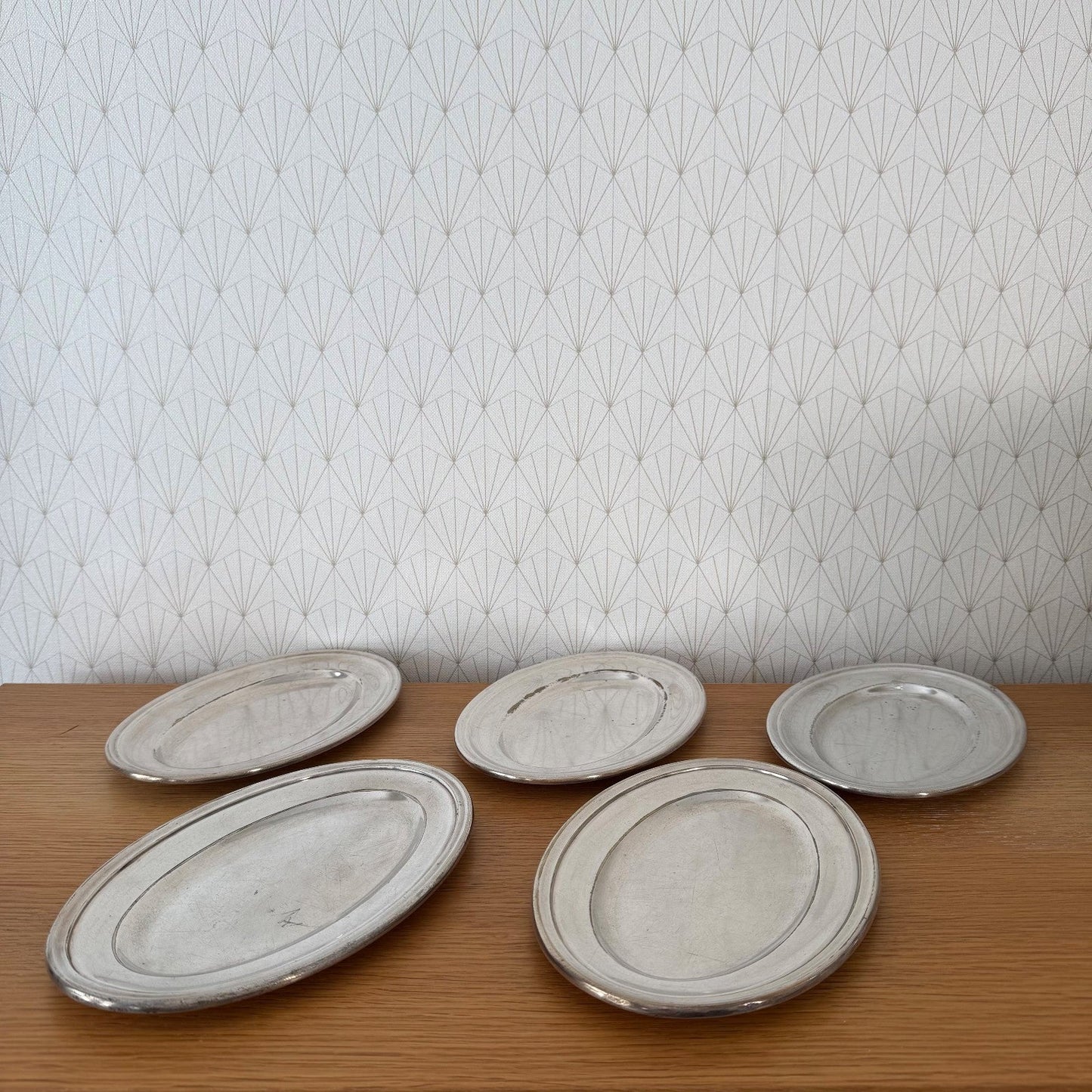 5 French Silver Plated Oval Serving Tray Set Vintage ERCUIS 18072618