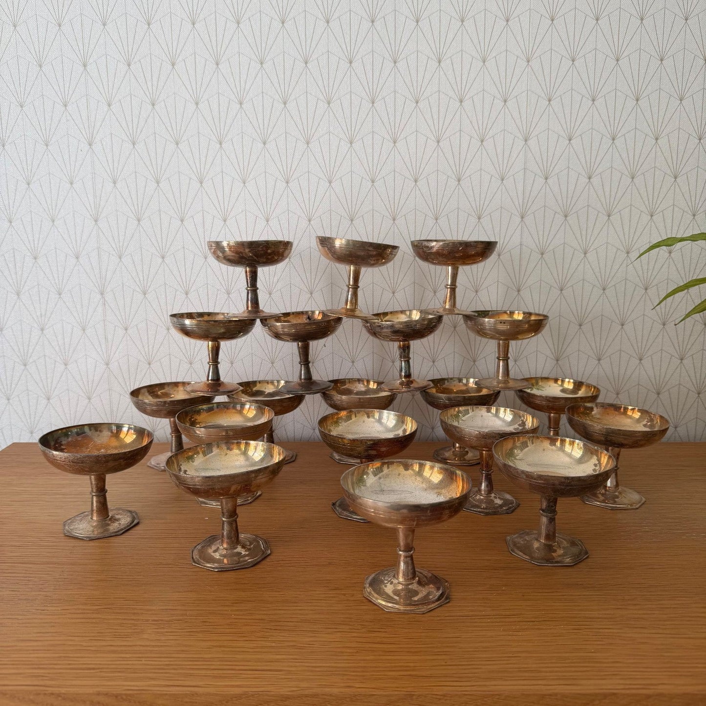 Vintage Silverplate Champagne Coupes Ice Cream Set of 20 Compote 2307268