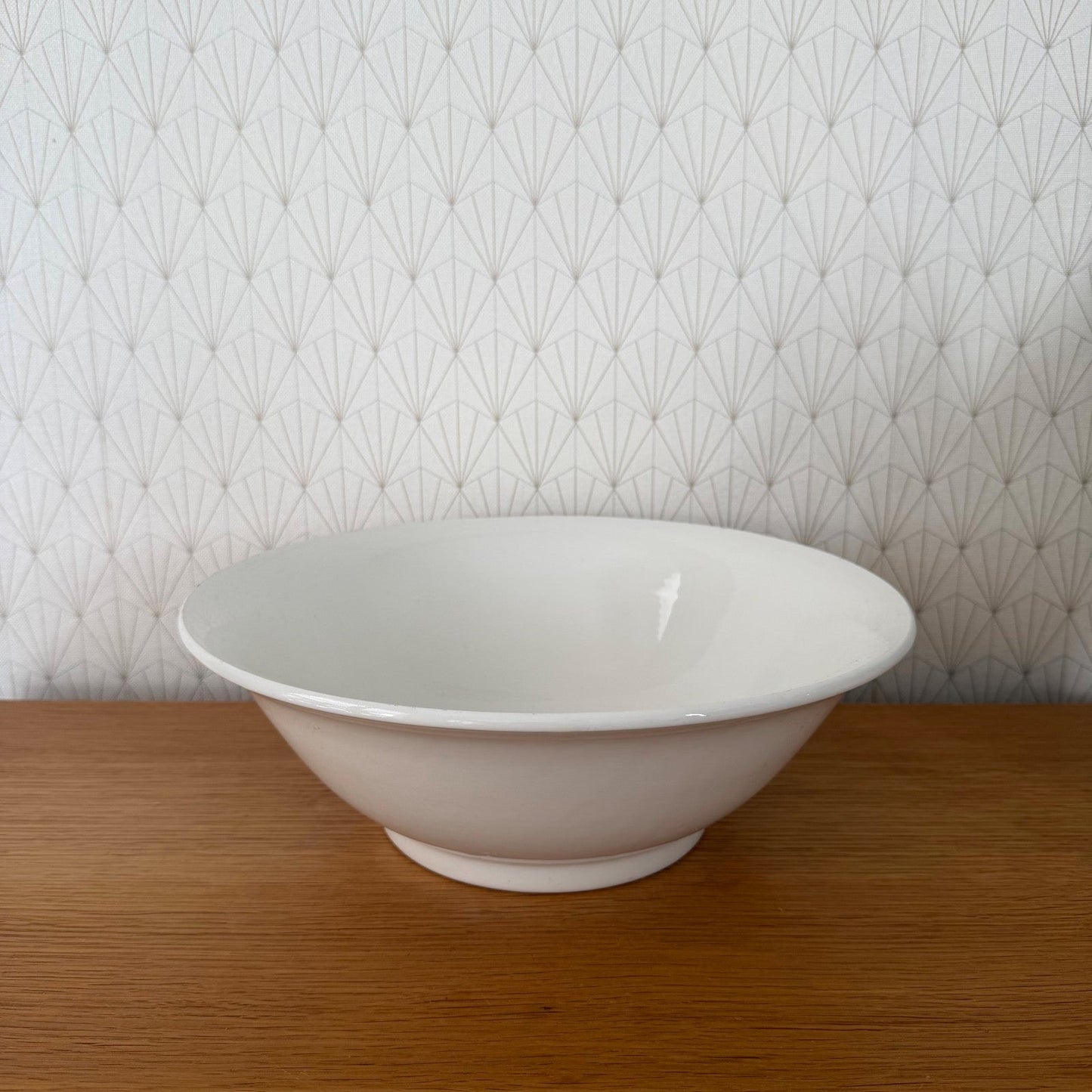 Vintage Large White Ceramic French Fruit Bowl 13.8" 0408269