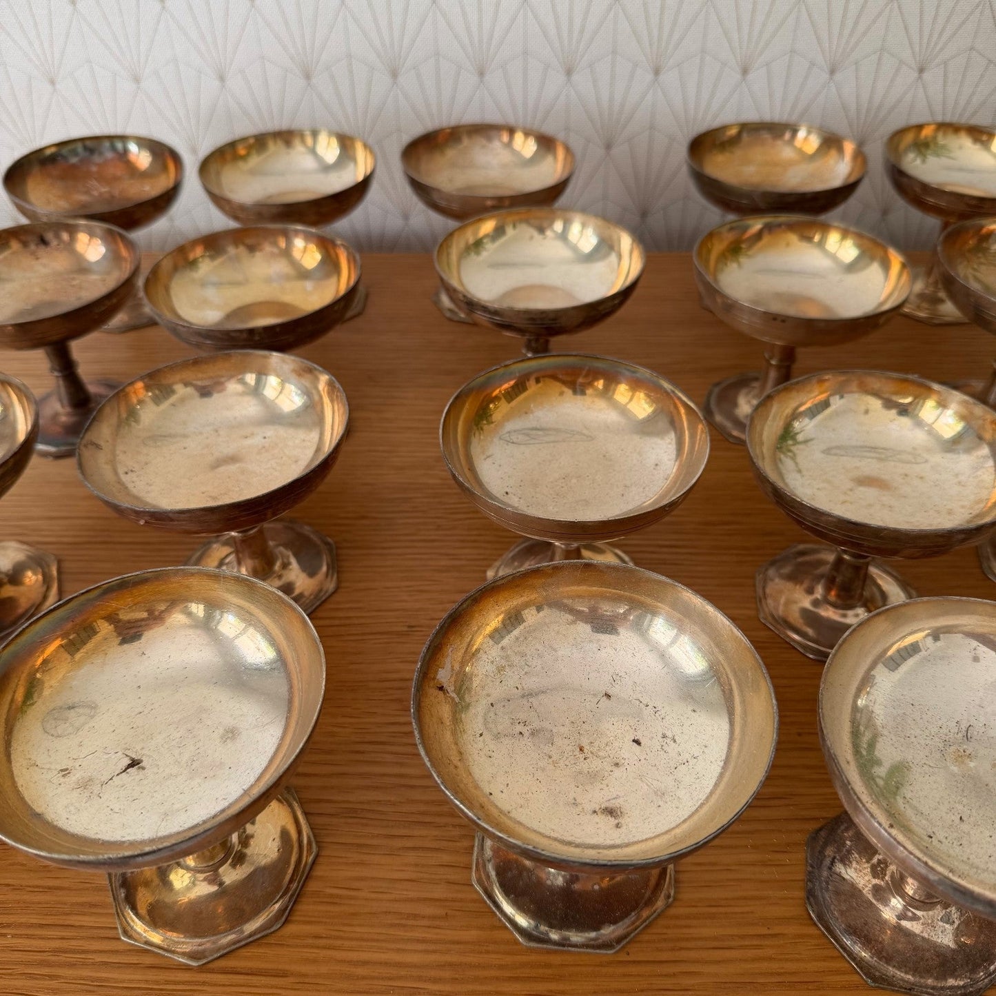 Vintage Silverplate Champagne Coupes Ice Cream Set of 20 Compote 2307268