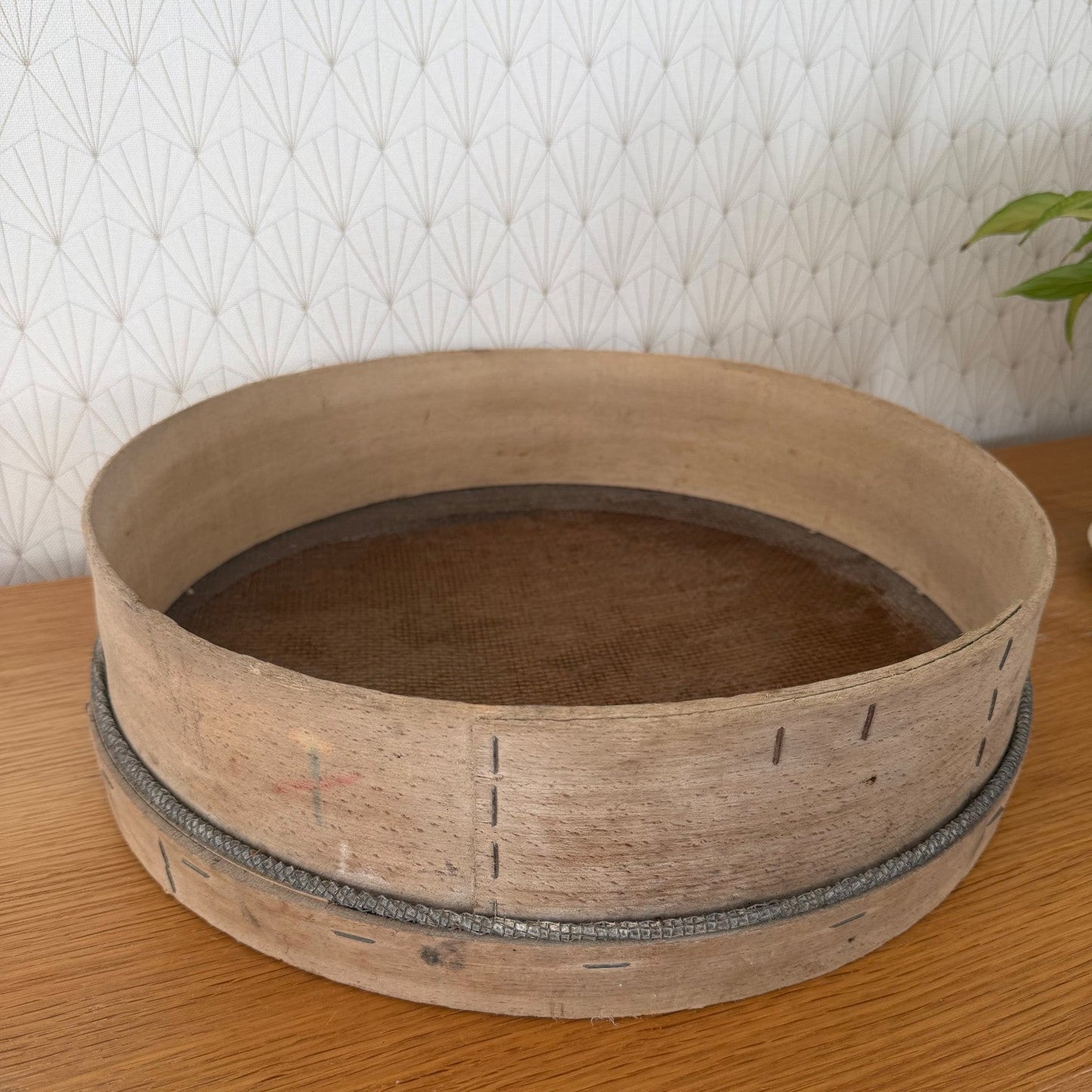 French Wooden Flour Sieve Primitive Sifter Vintage Kitchen Tool 0408269