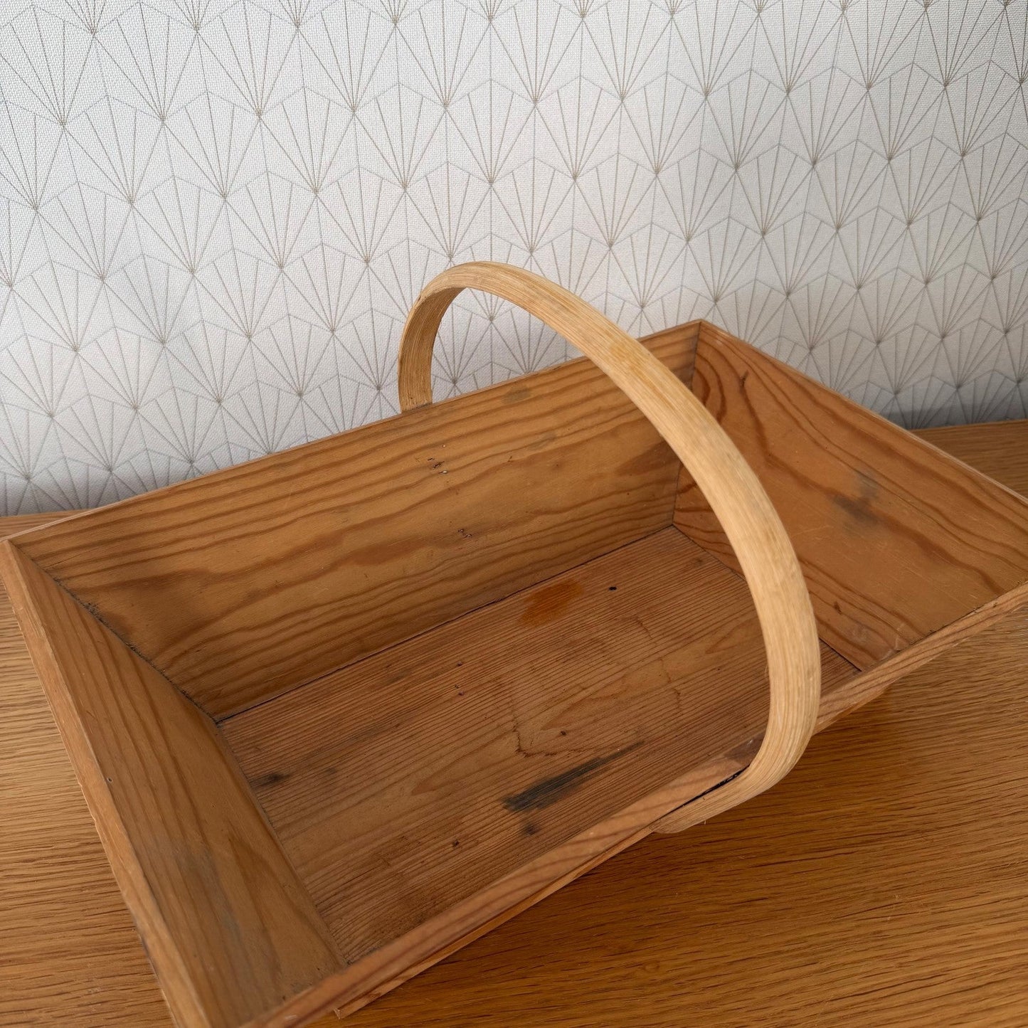 French Wooden Garden Trug Vintage Harvest Basket Rustic 18072613