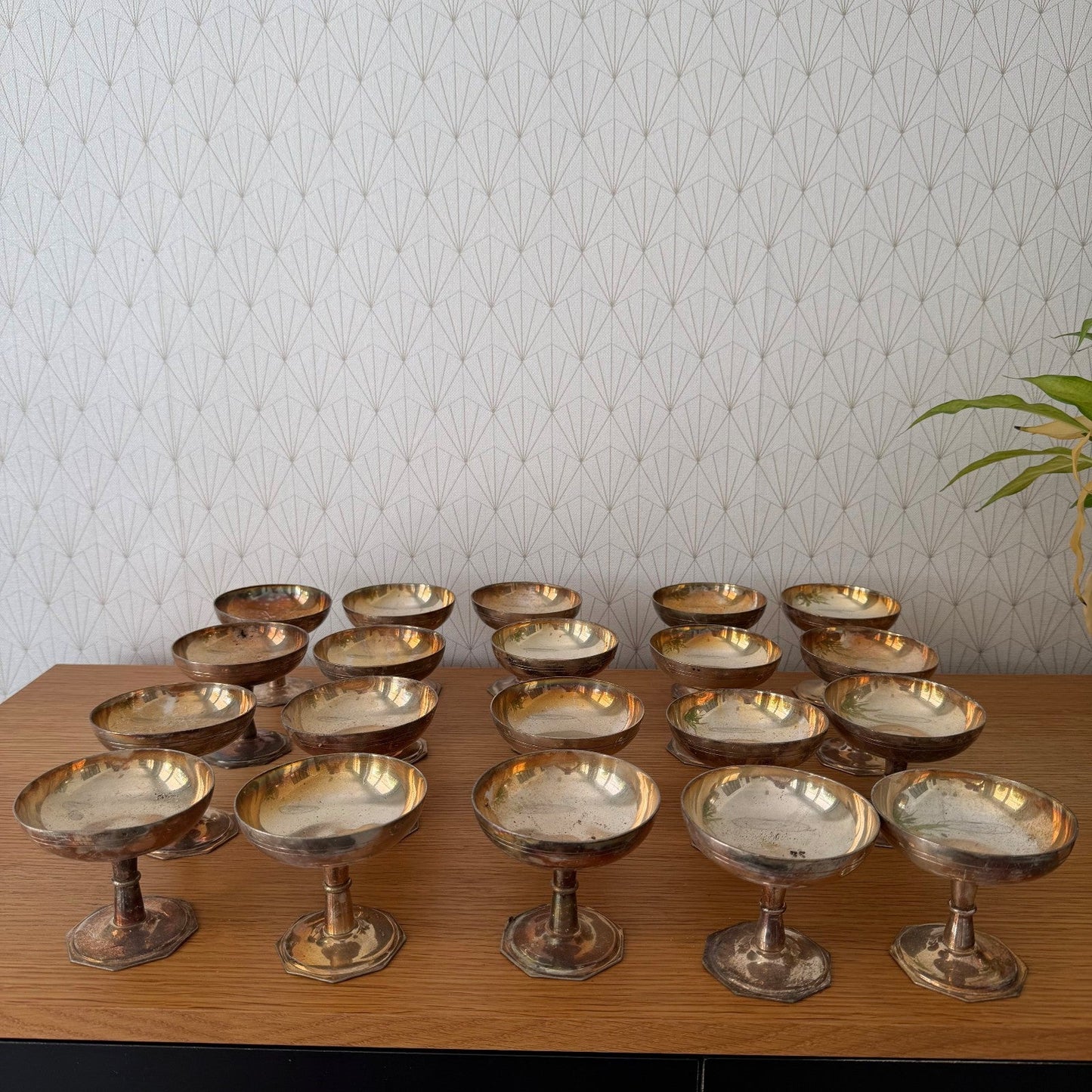 Vintage Silverplate Champagne Coupes Ice Cream Set of 20 Compote 2307268