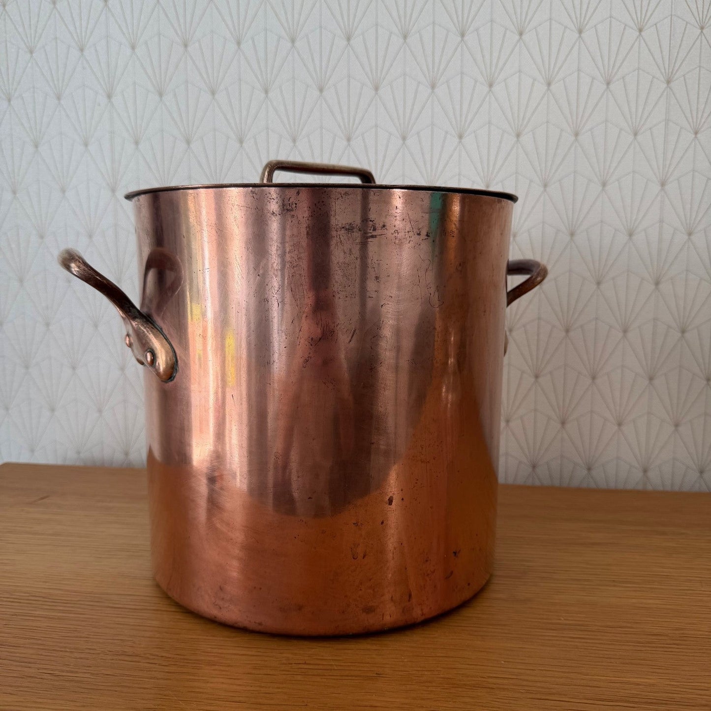 Antique French Copper Stock Pot Large Professional Cookware 18072614