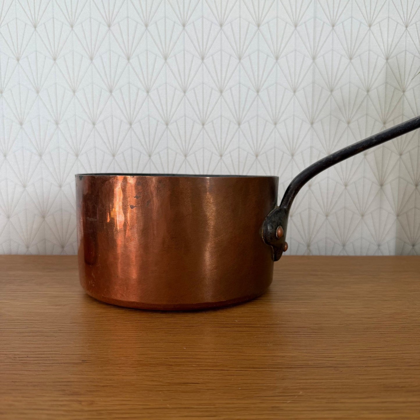 French Copper Pans Set 3 Tin Lined Grands Magasins du Louvre Paris 230711
