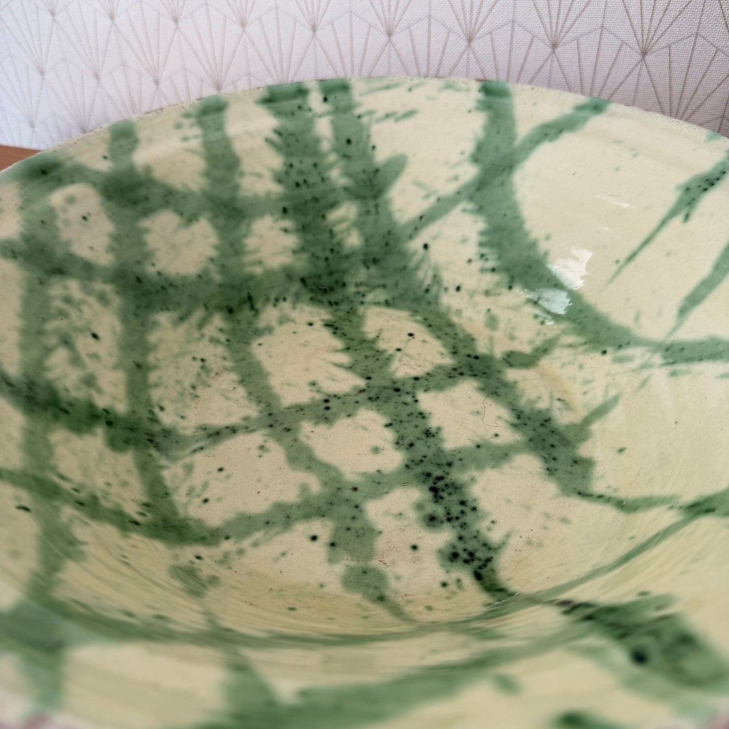 Vintage French Pottery Glazed Terracotta Fruit Bowl Tian 2307261
