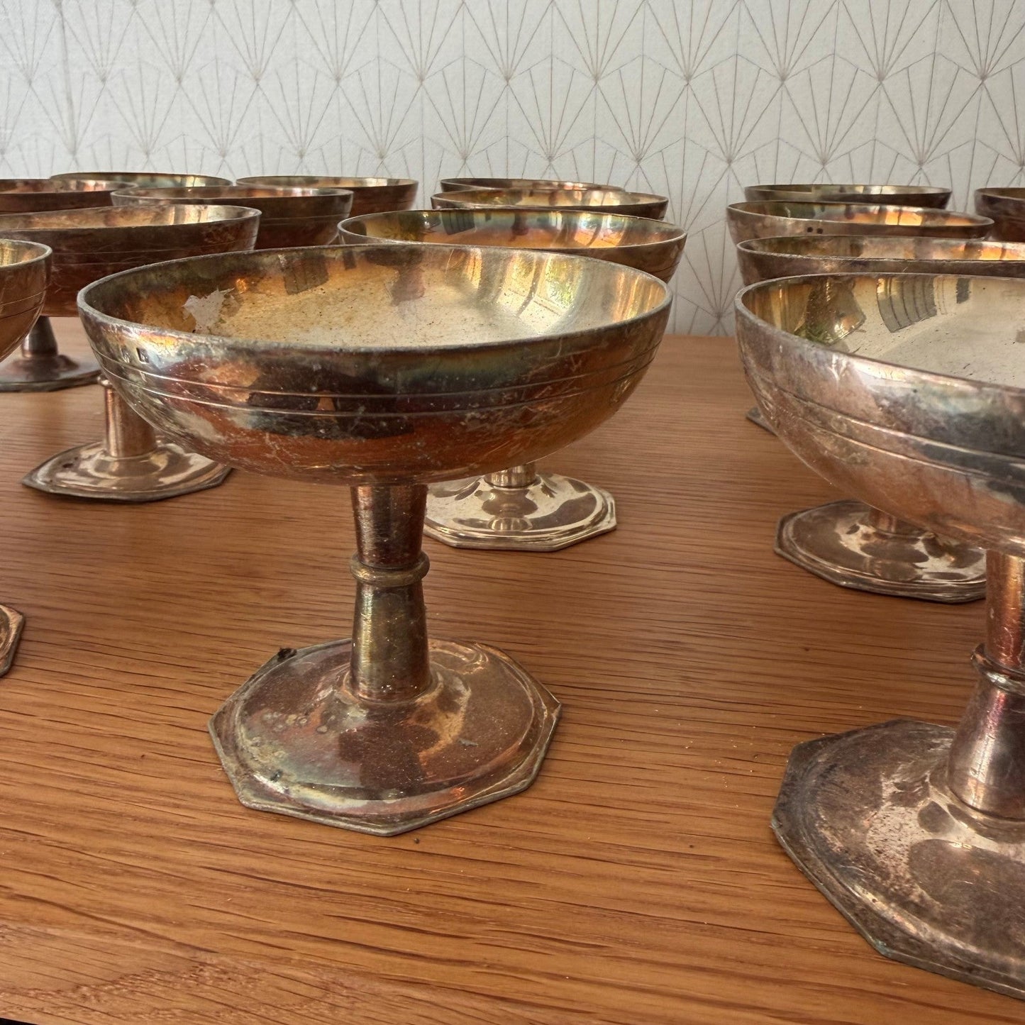 Vintage Silverplate Champagne Coupes Ice Cream Set of 20 Compote 2307268