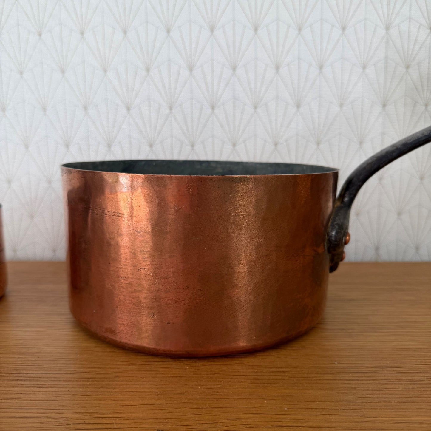 French Copper Pans Set 3 Tin Lined Grands Magasins du Louvre Paris 230711