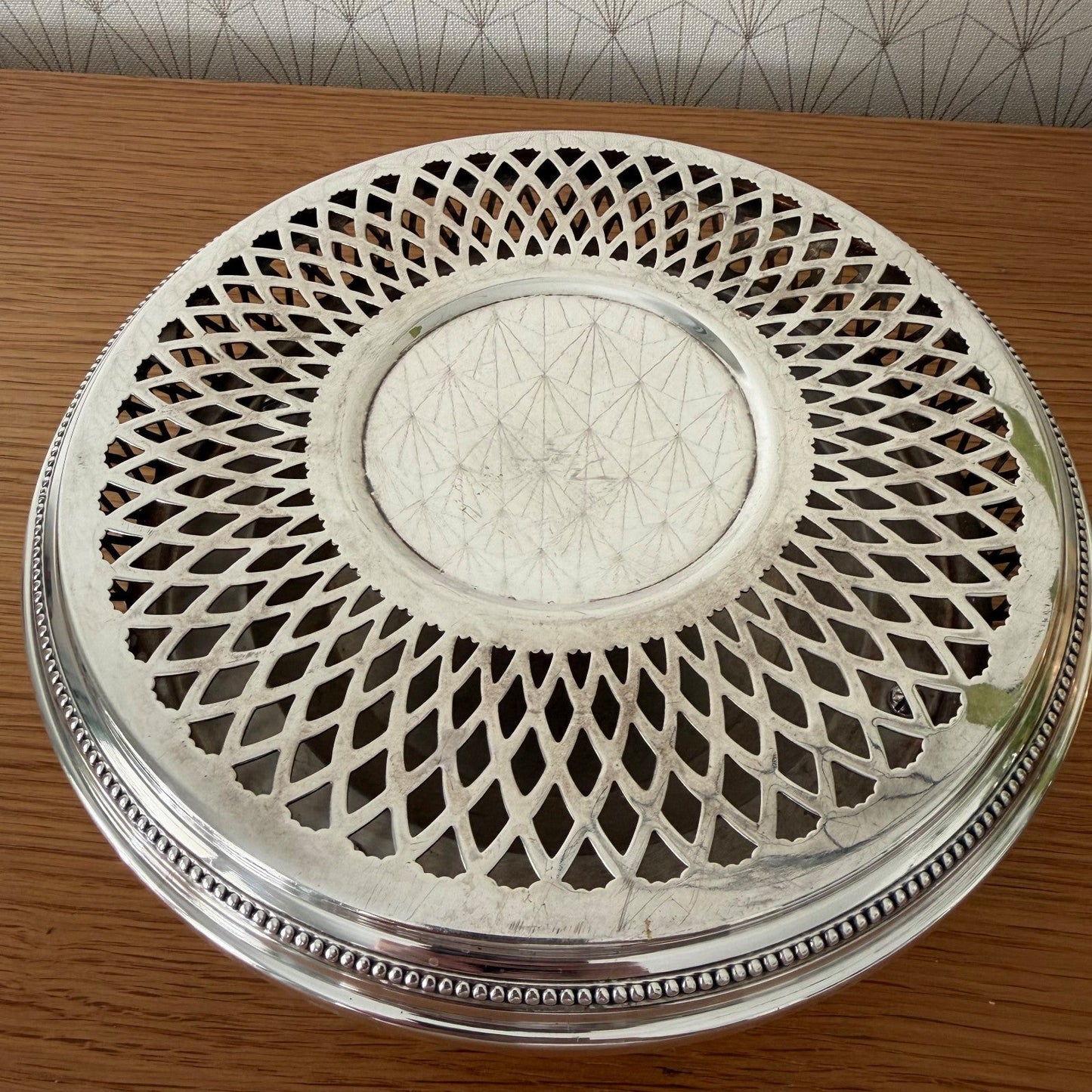 Christofle Gallia Silverplate Pierced Dish France Chauffe Plat 26072613