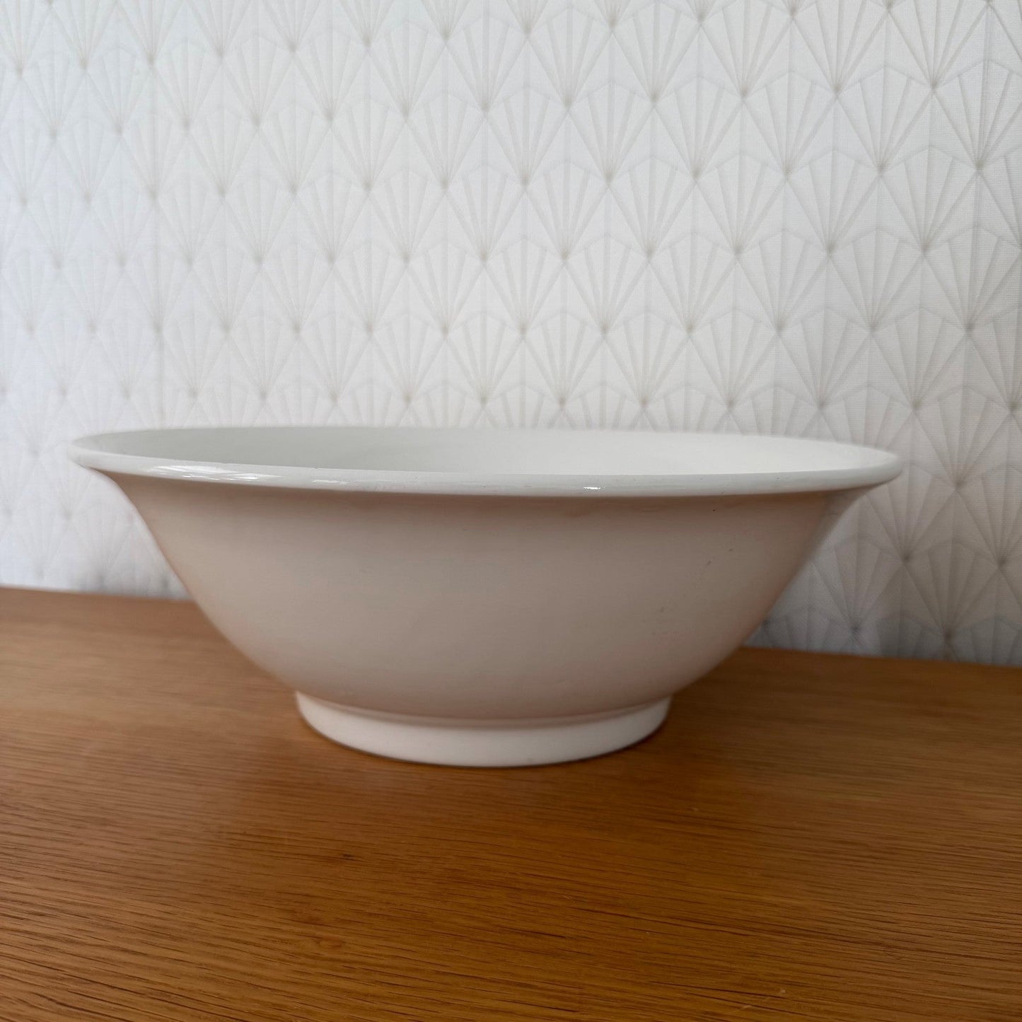 Vintage Large White Ceramic French Fruit Bowl 13.8" 0408269