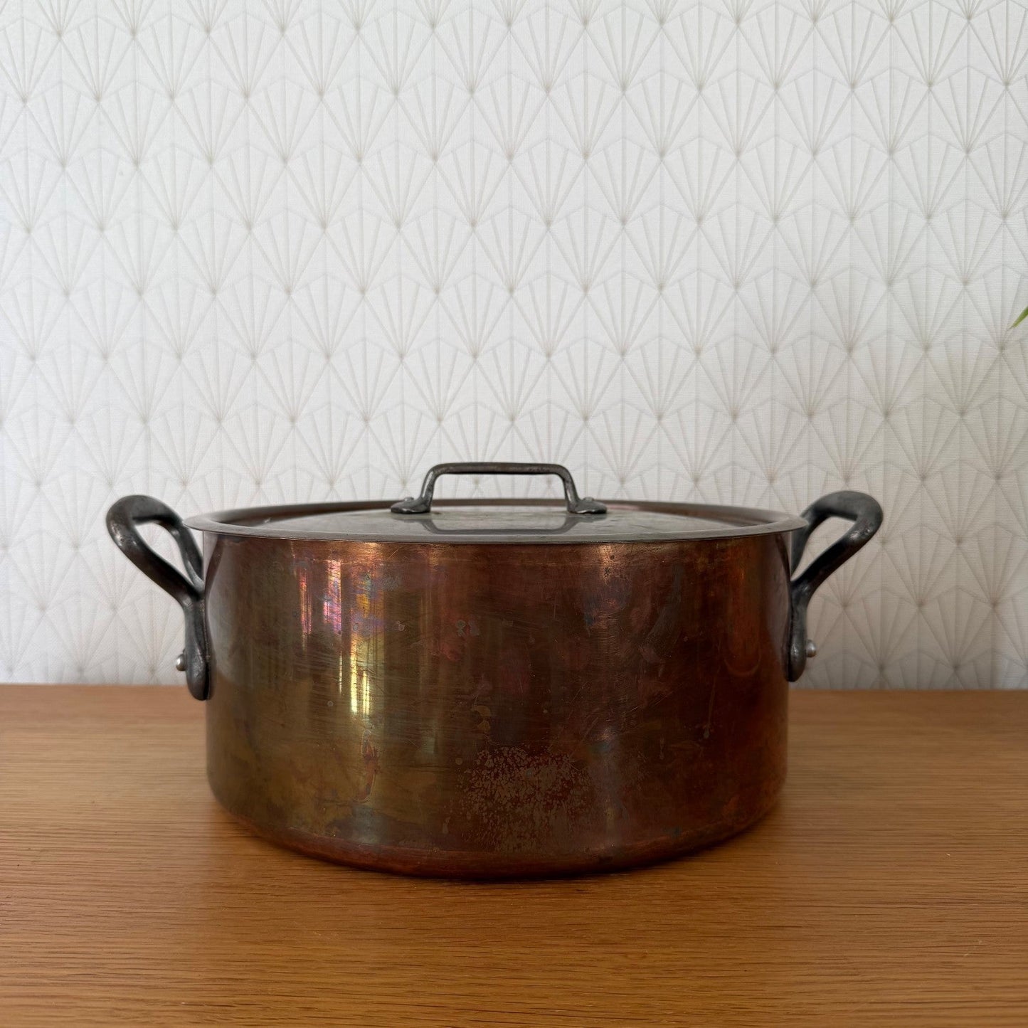 Vintage French Copper Cocotte Cast Iron Handles Made in France 0408266