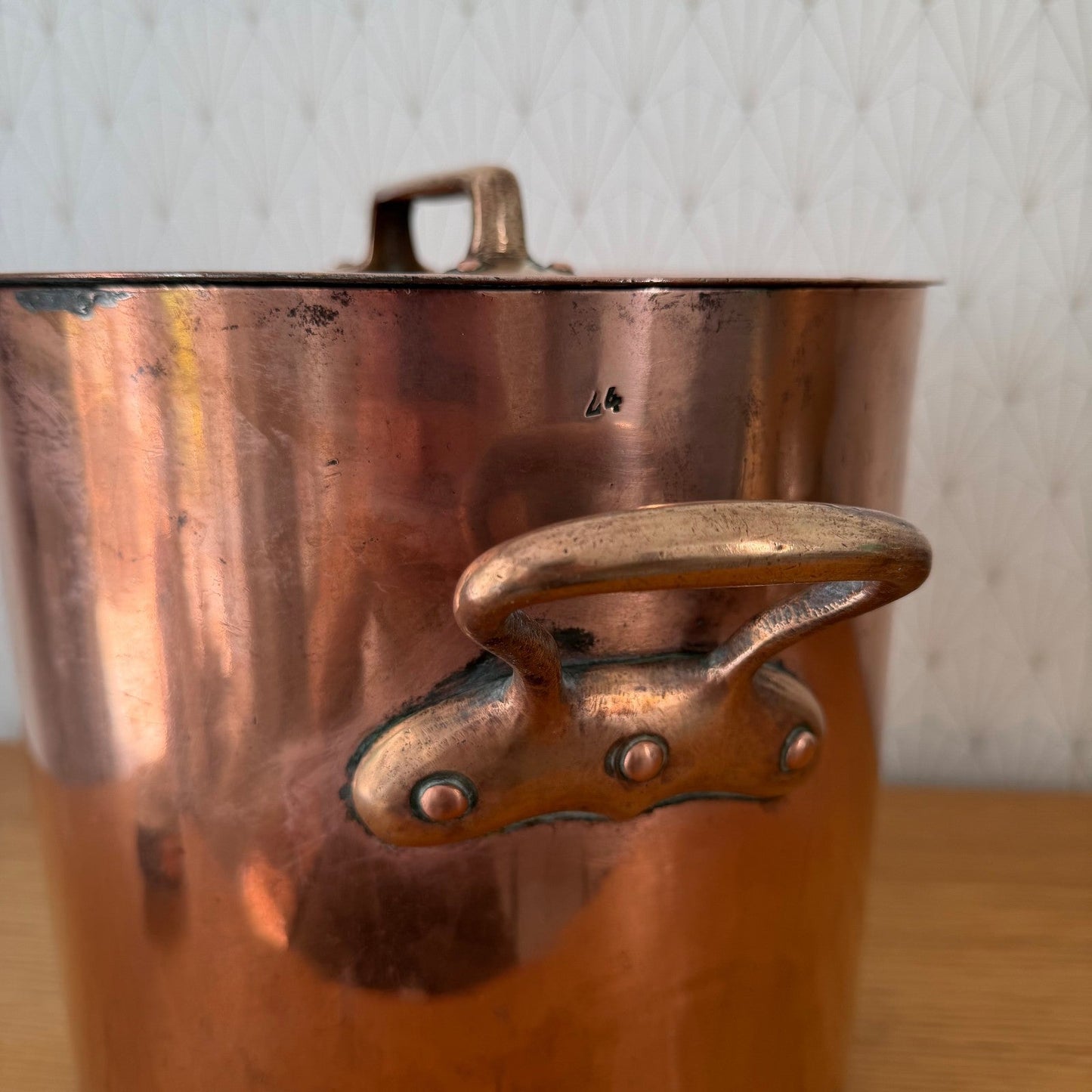 Antique French Copper Stock Pot Large Professional Cookware 18072614