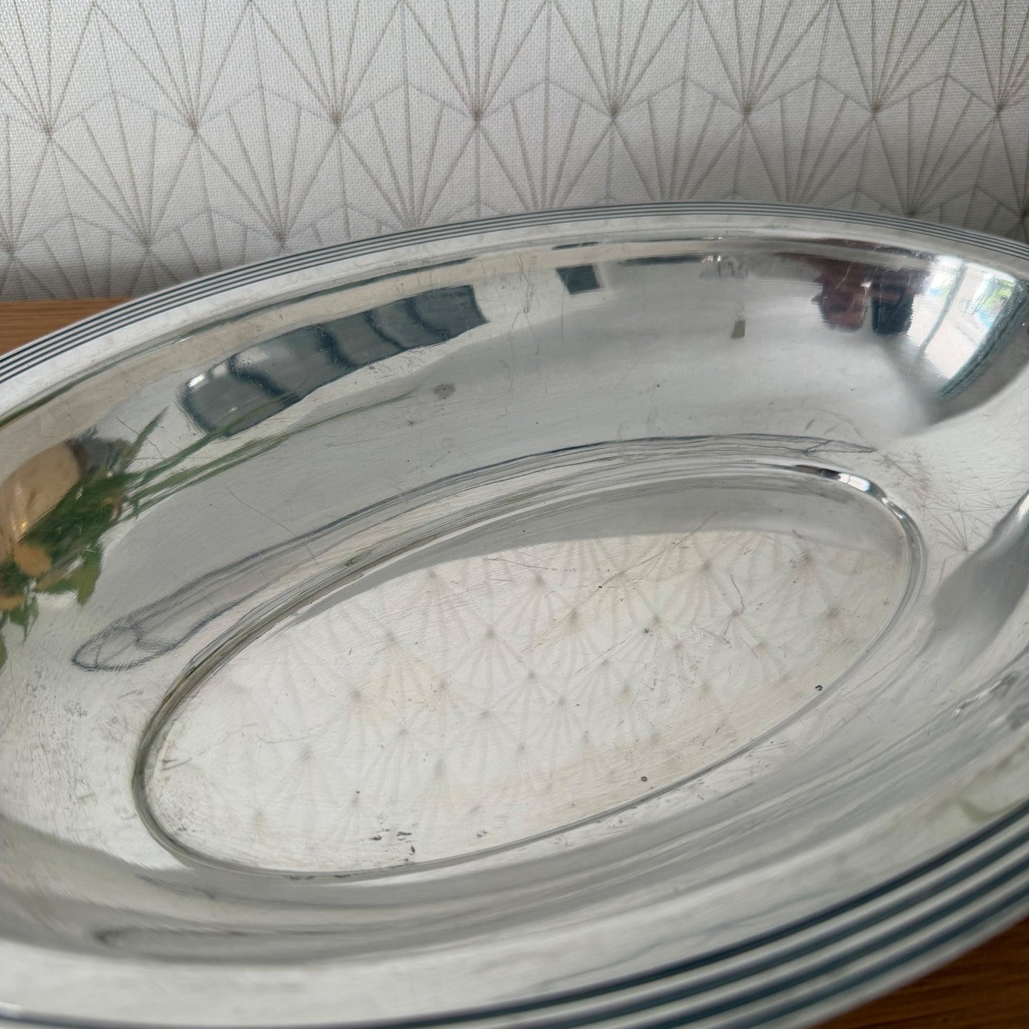 Ercuis Silverplate French Oval Serving Platter Art Deco Tray 2607266