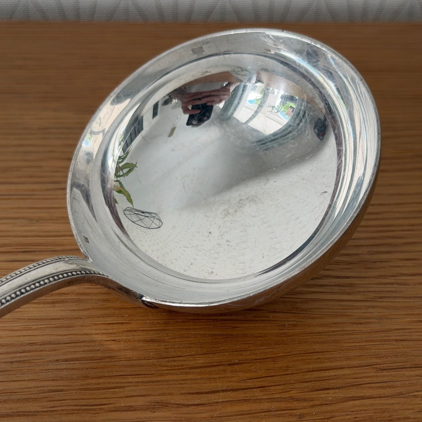 CHRISTOFLE France Pearl Silver-Plated Soup Ladle Beaded 2607262