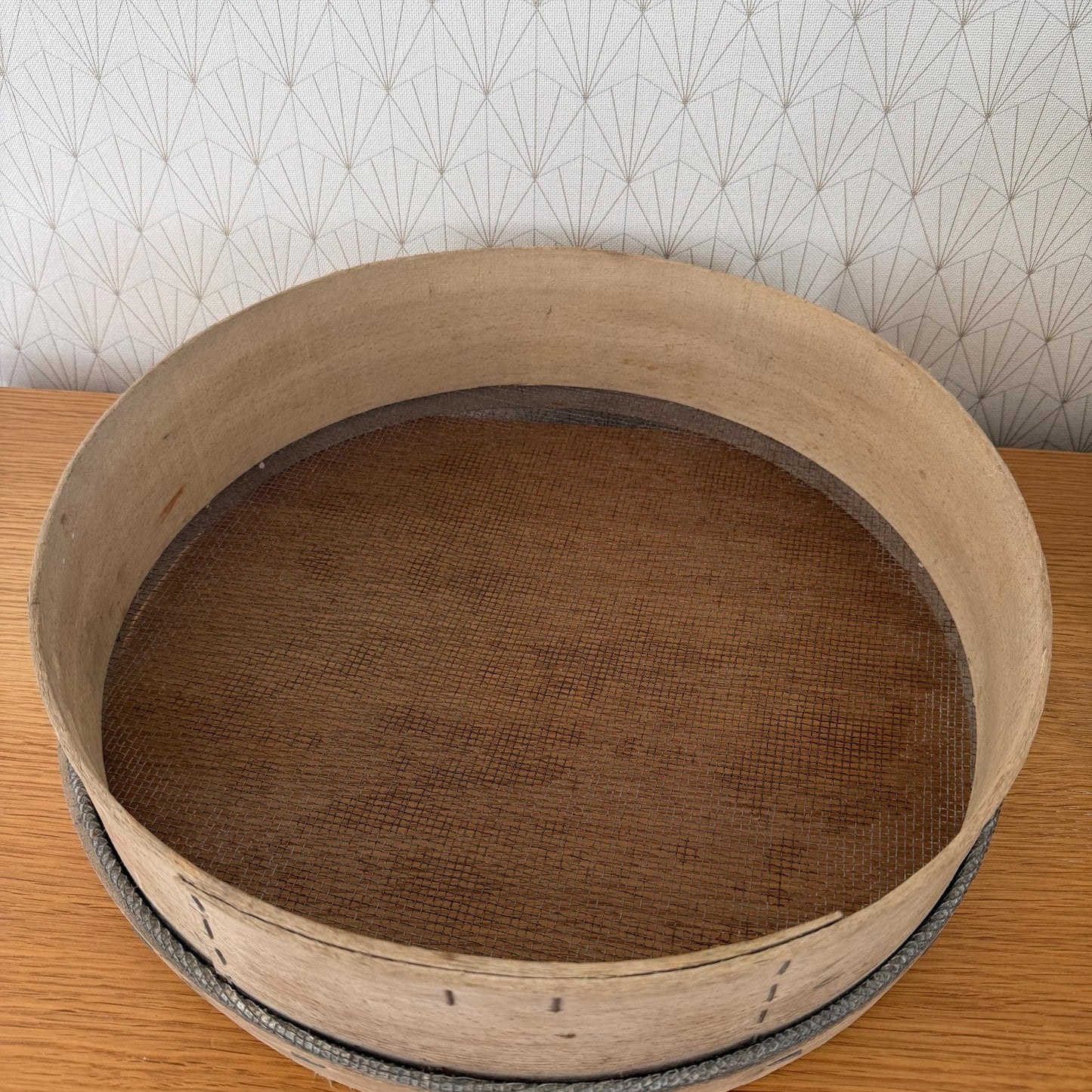 French Wooden Flour Sieve Primitive Sifter Vintage Kitchen Tool 0408269