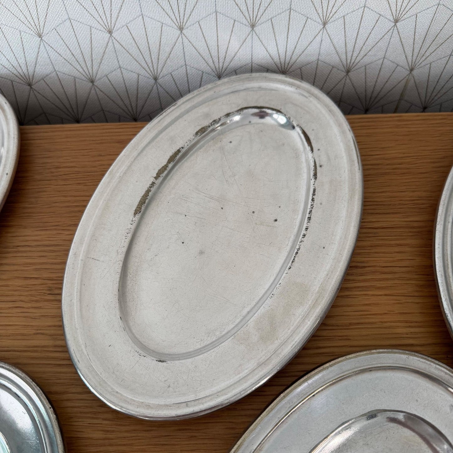 5 French Silver Plated Oval Serving Tray Set Vintage ERCUIS 18072618