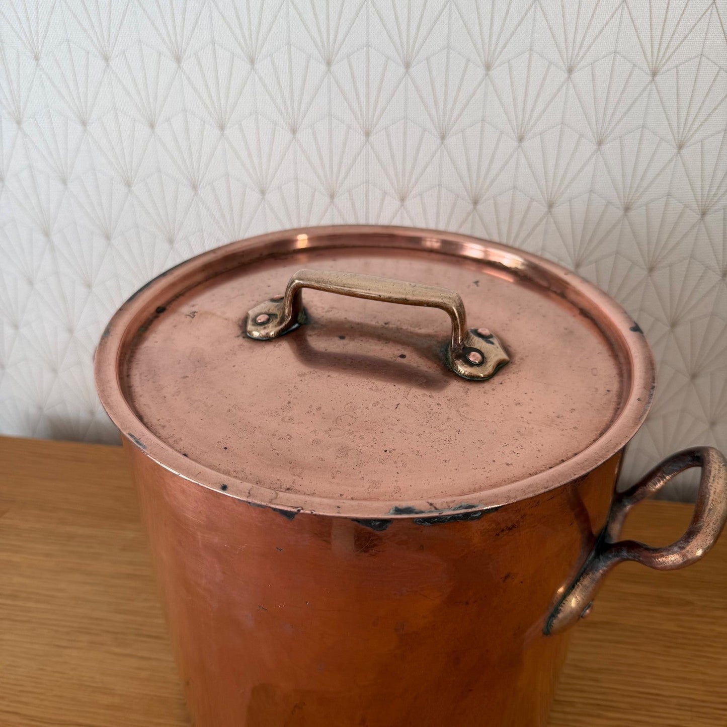 Antique French Copper Stock Pot Large Professional Cookware 18072614