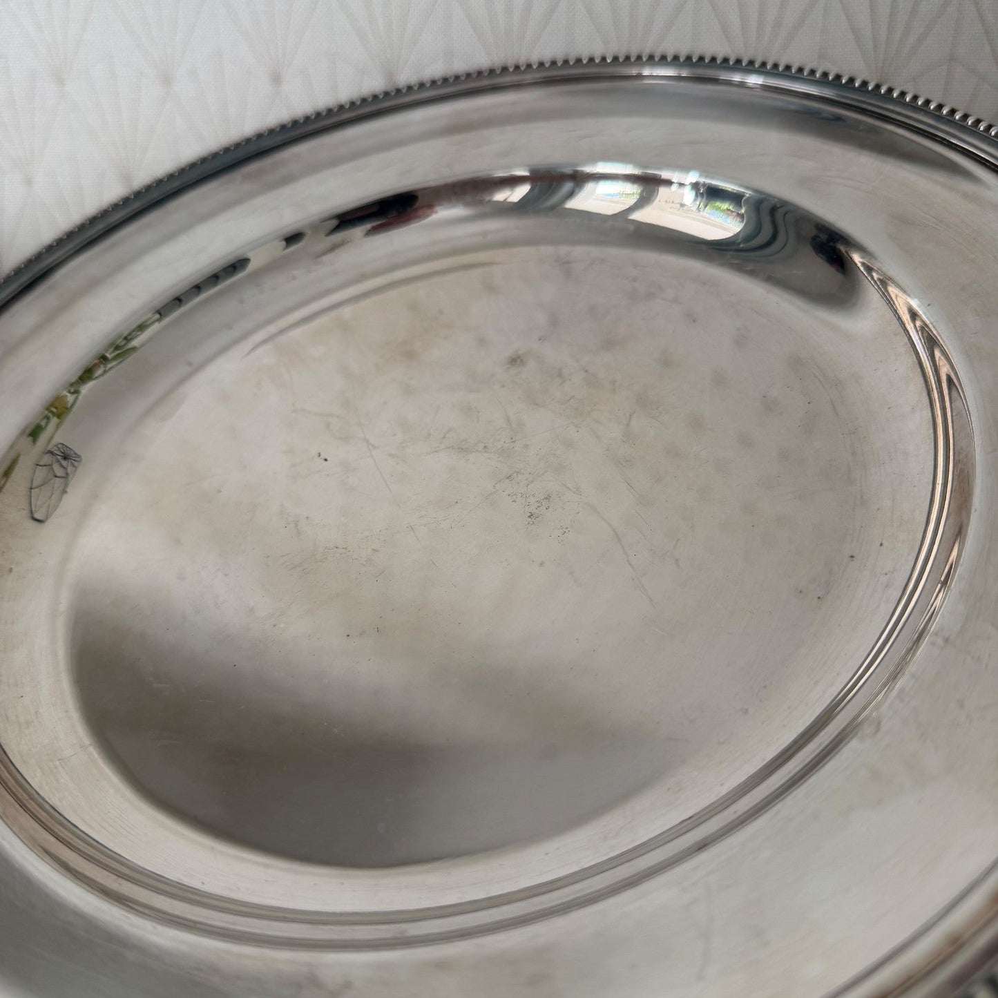 Christofle Gallia Silverplate Pearl French Round Serving Tray 26072611
