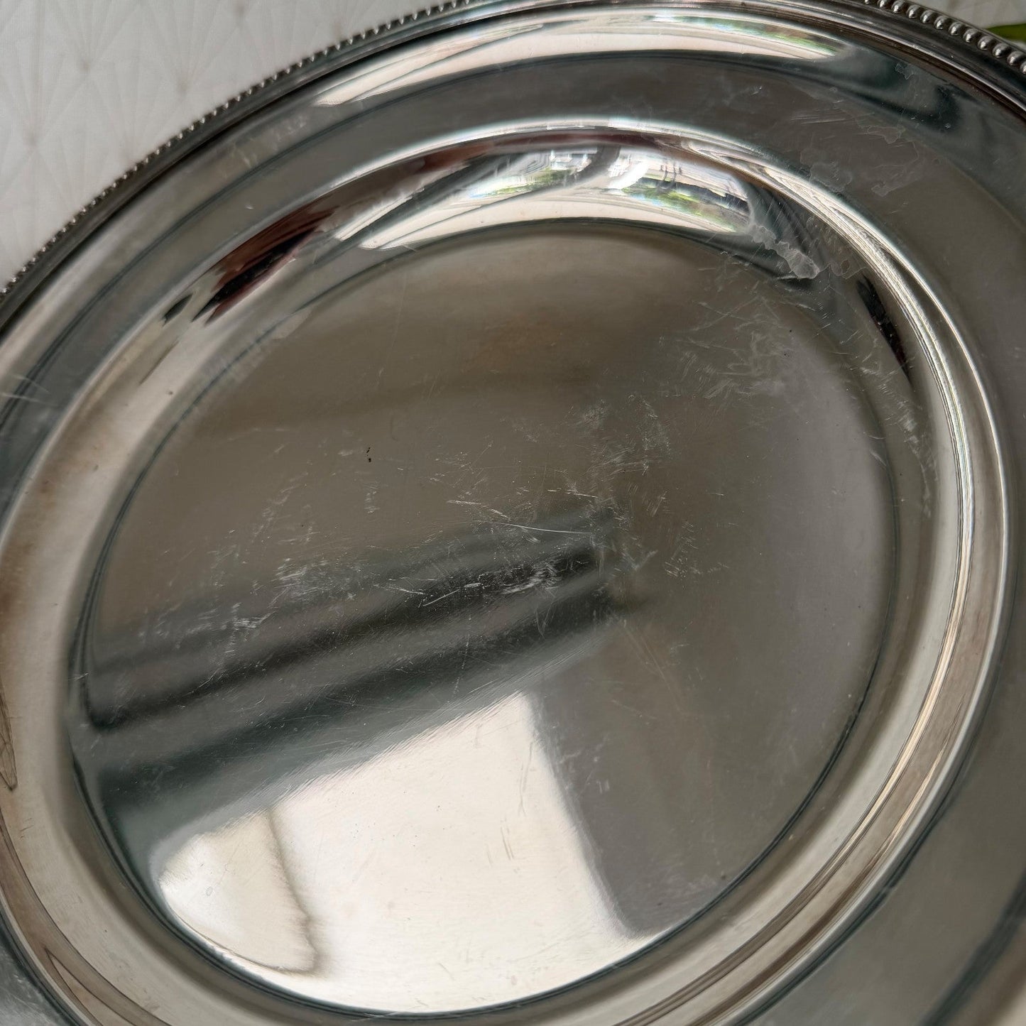 Christofle Gallia Silverplate Pearl French Round Serving Tray 26072611