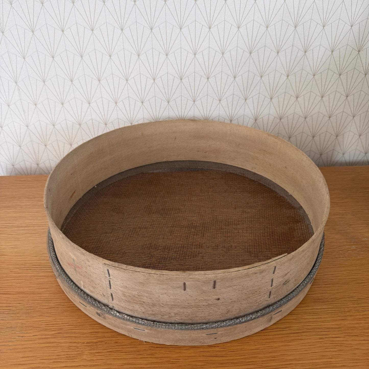 French Wooden Flour Sieve Primitive Sifter Vintage Kitchen Tool 0408269