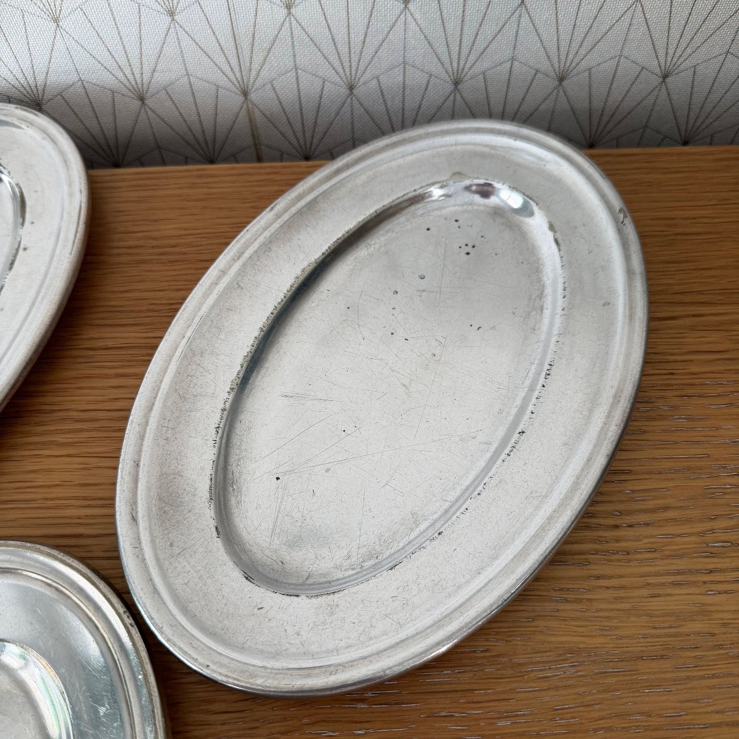 5 French Silver Plated Oval Serving Tray Set Vintage ERCUIS 18072618