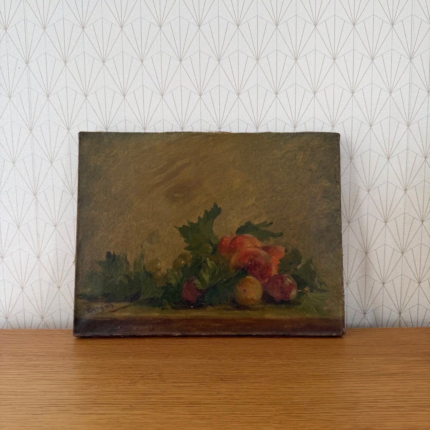 French Antique Still Life Oil Painting Fruit on Canvas 04082611