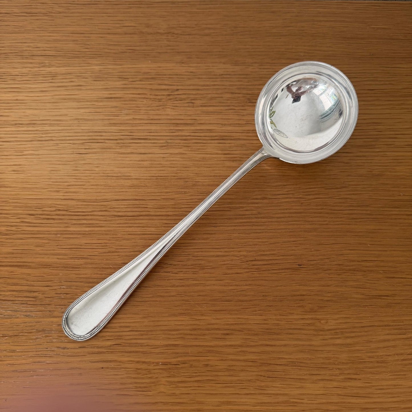 CHRISTOFLE France Pearl Silver-Plated Soup Ladle Beaded 2607262