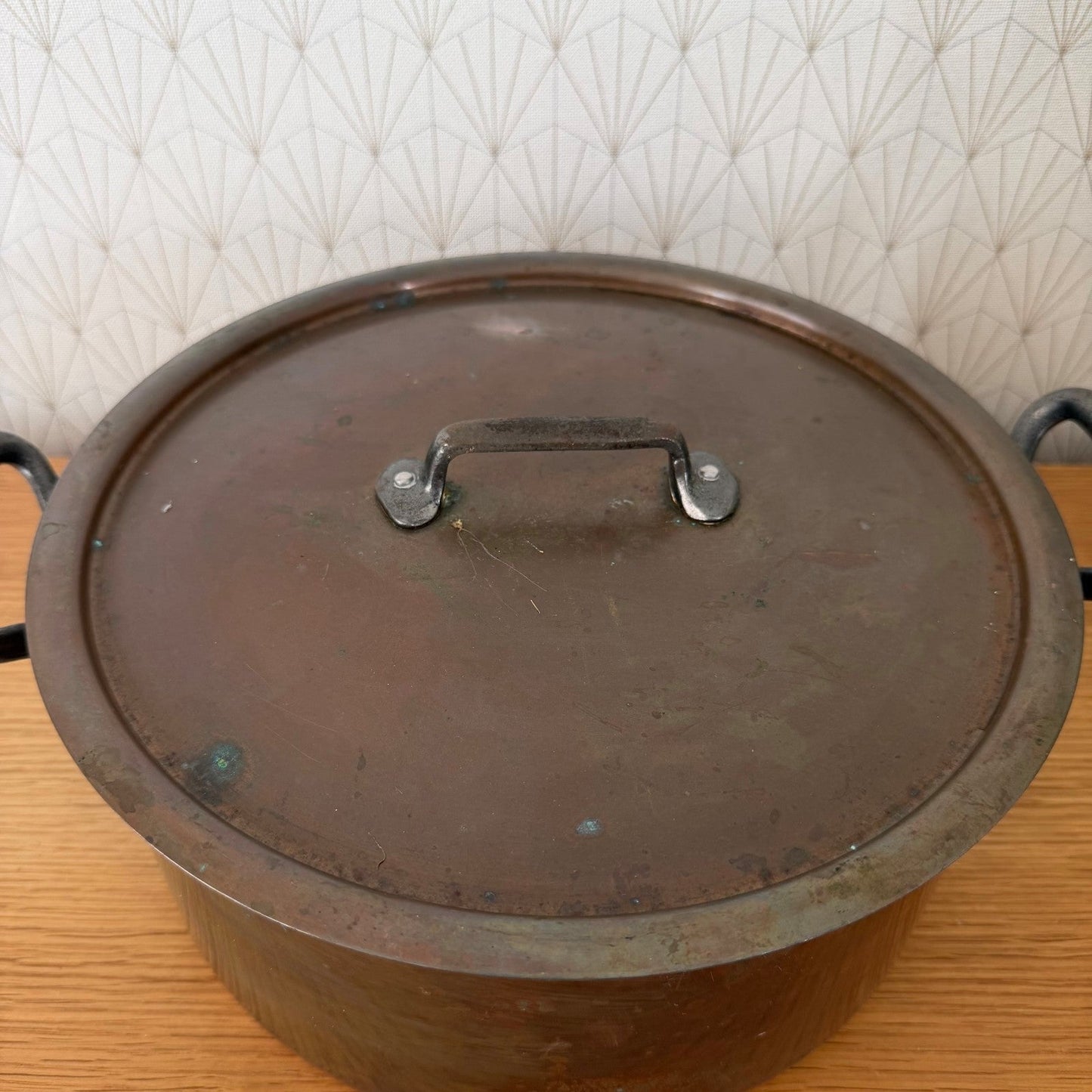 Vintage French Copper Cocotte Cast Iron Handles Made in France 0408266