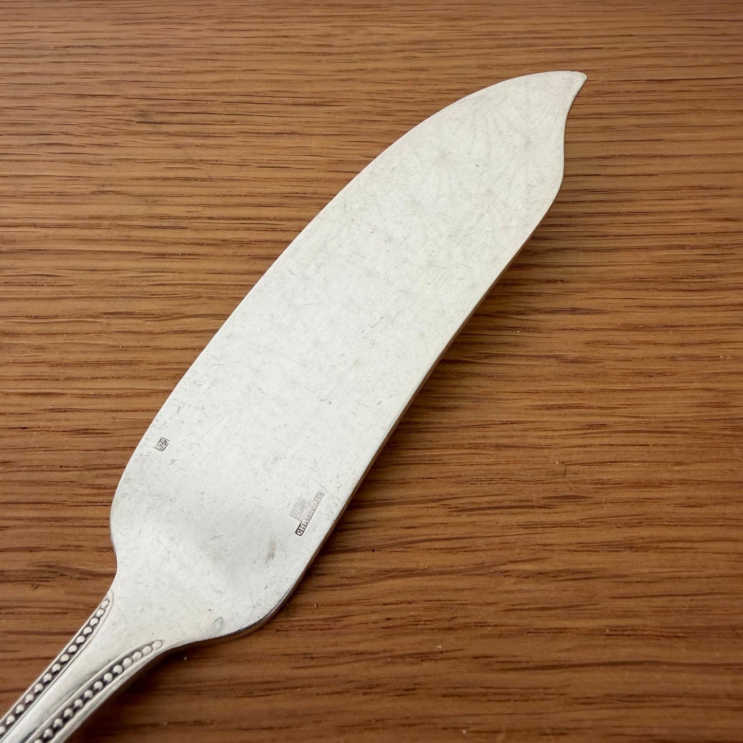 CHRISTOFLE France Pearl Silver-Plated Fish Knife Vintage 2607265