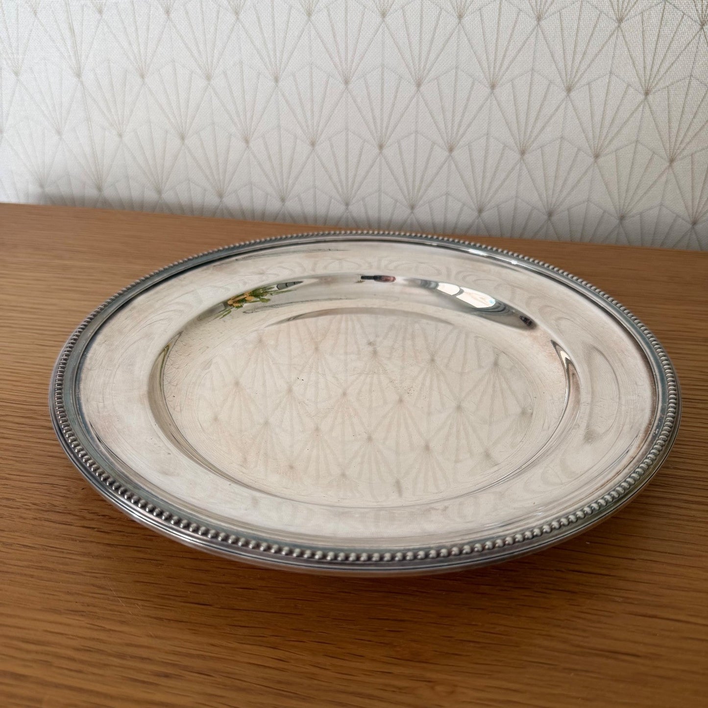 Christofle Gallia Silverplate Pearl French Round Serving Tray 26072611