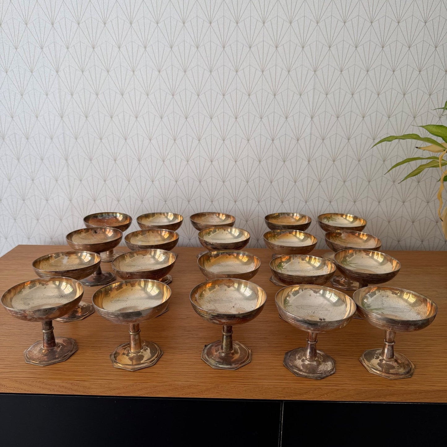 Vintage Silverplate Champagne Coupes Ice Cream Set of 20 Compote 2307268