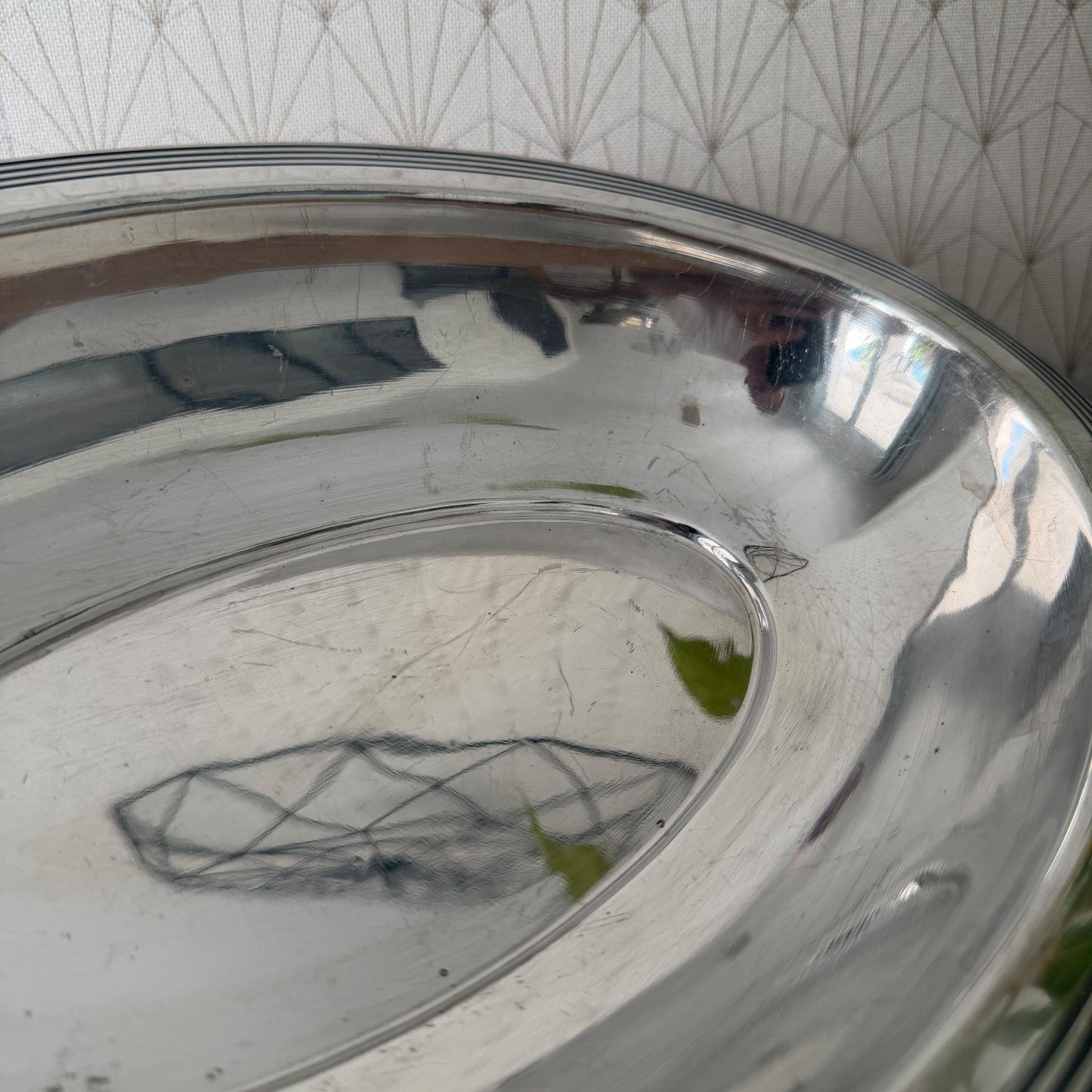 Ercuis Silverplate French Oval Serving Platter Art Deco Tray 2607266