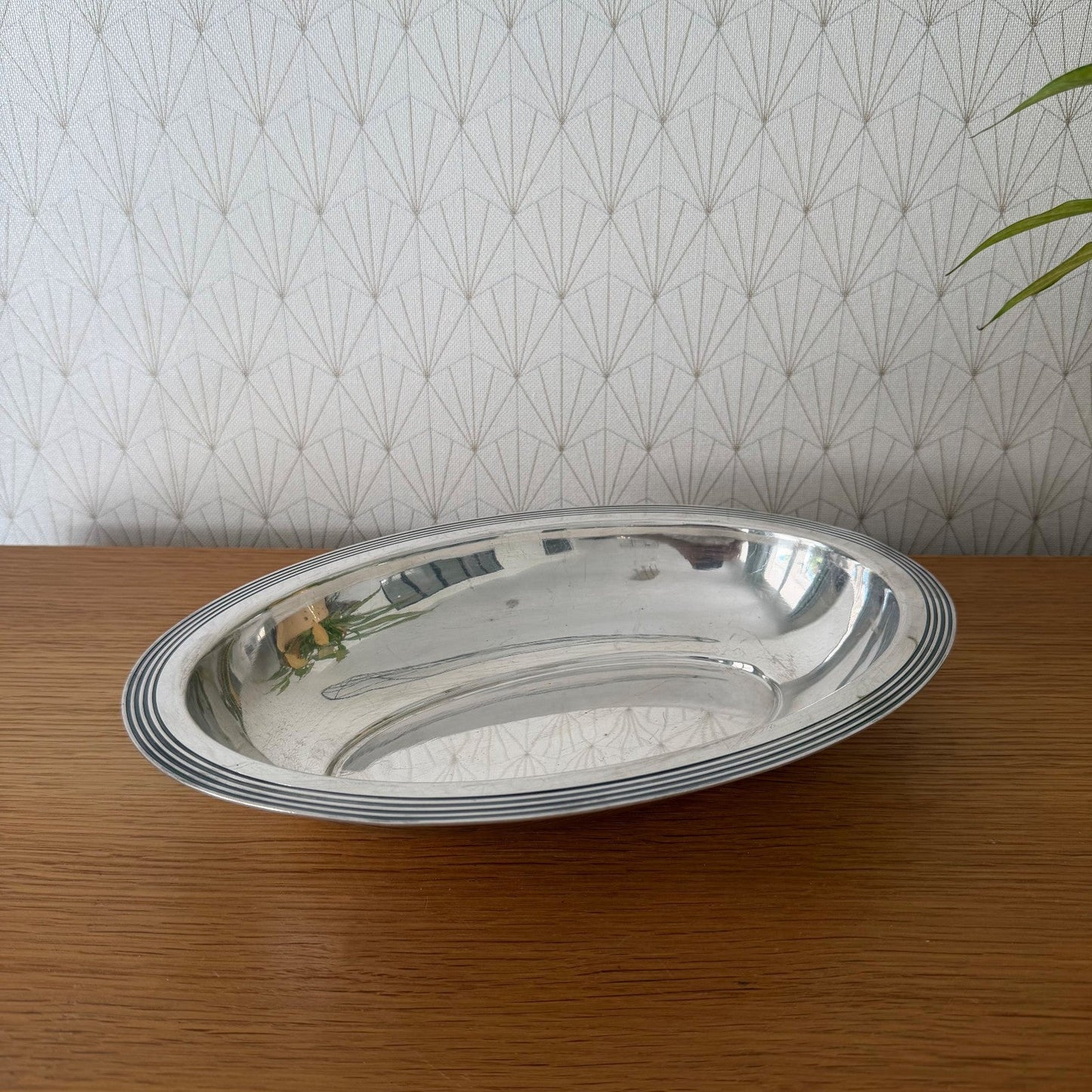 Ercuis Silverplate French Oval Serving Platter Art Deco Tray 2607266
