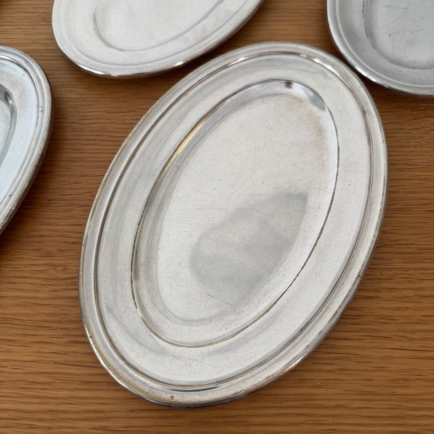 5 French Silver Plated Oval Serving Tray Set Vintage ERCUIS 18072618