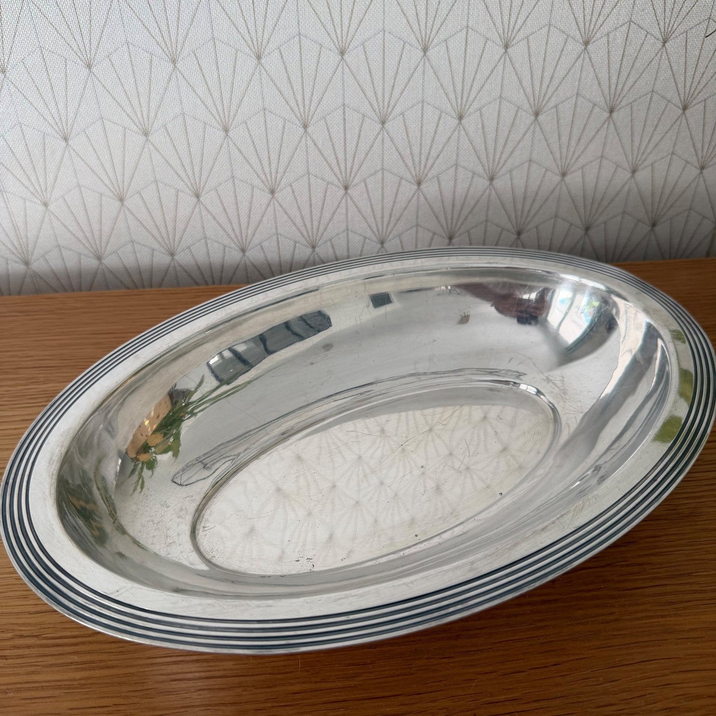 Ercuis Silverplate French Oval Serving Platter Art Deco Tray 2607266