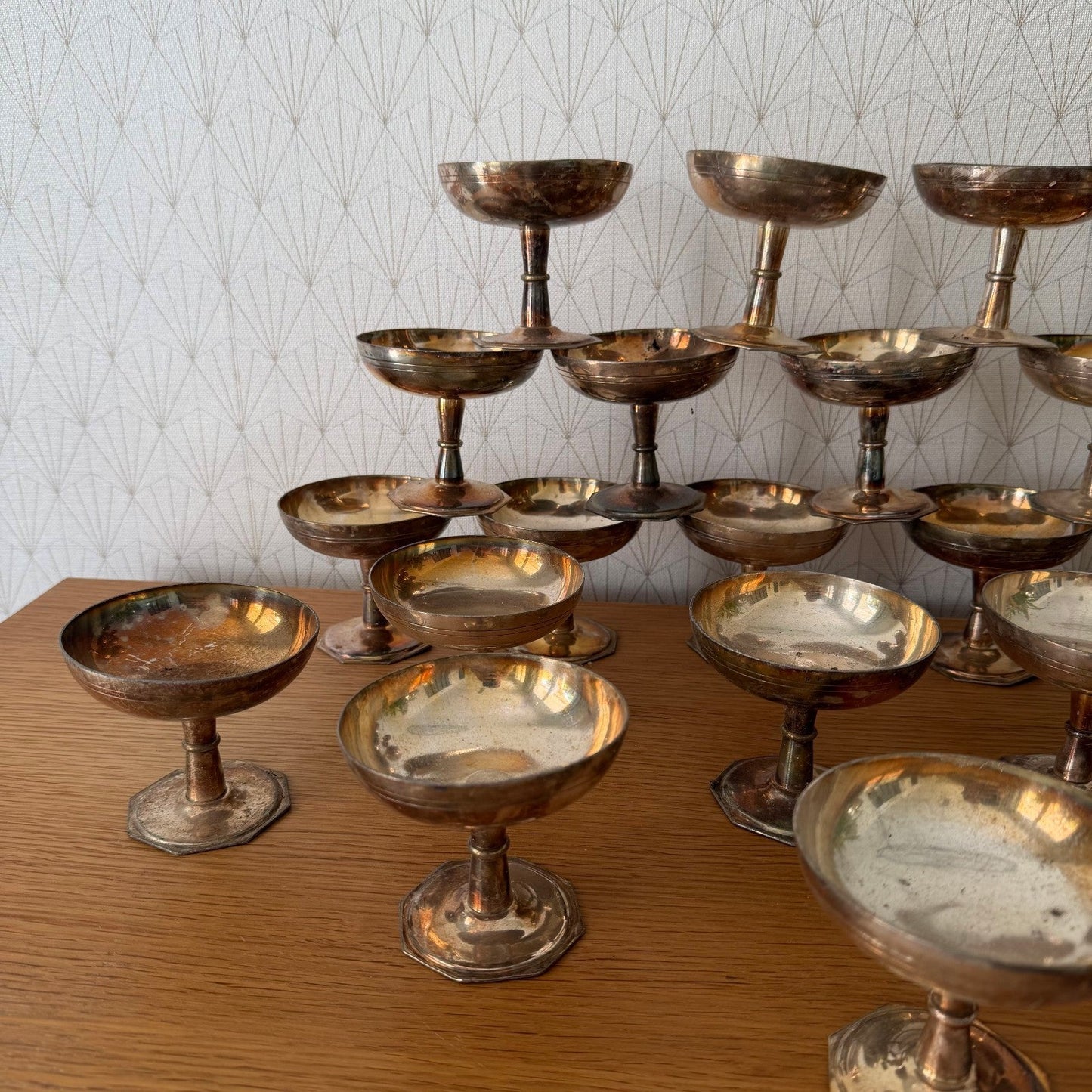 Vintage Silverplate Champagne Coupes Ice Cream Set of 20 Compote 2307268