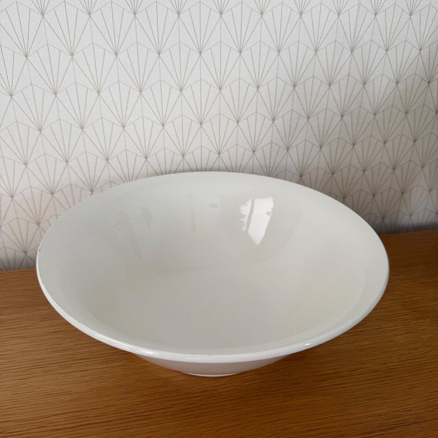 Vintage Large White Ceramic French Fruit Bowl 13.8" 0408269