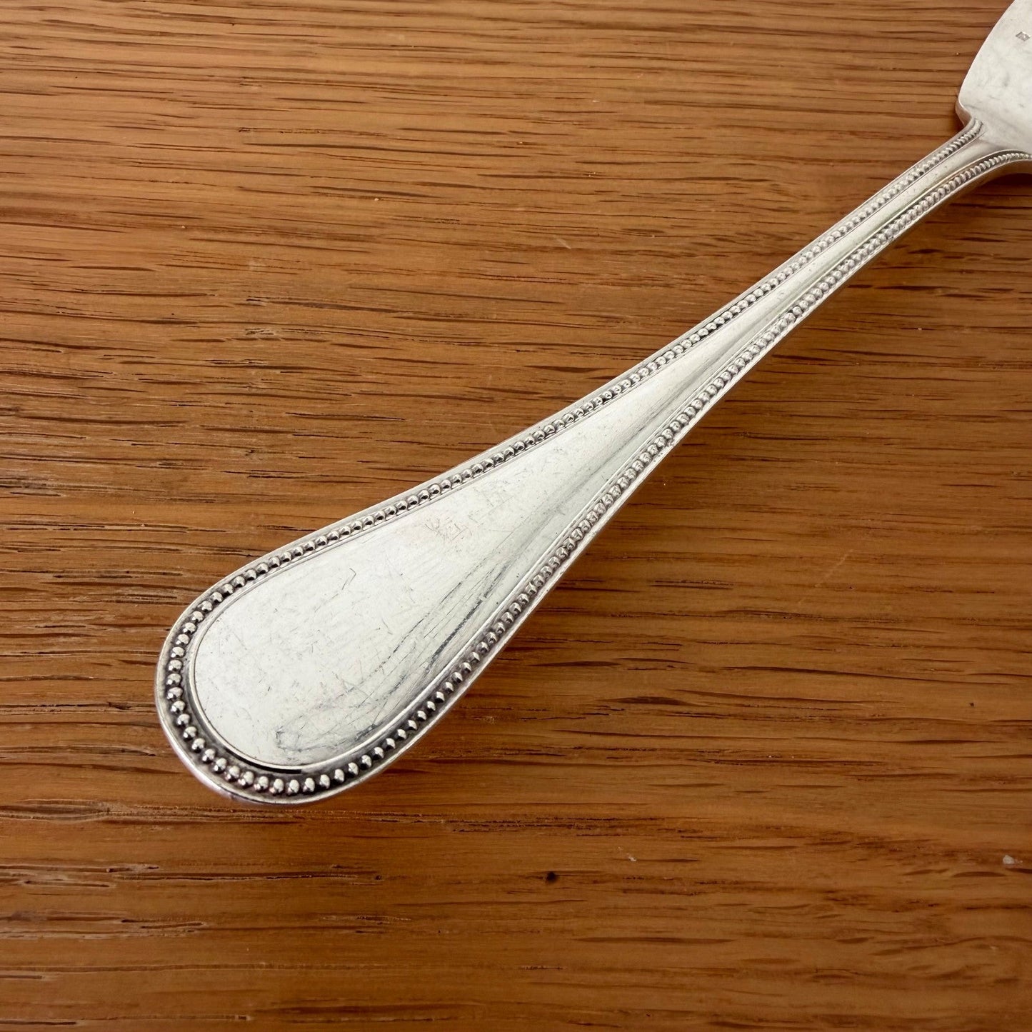 Christofle Silver Plated Fish Knife Server Perle Beaded French 2607261