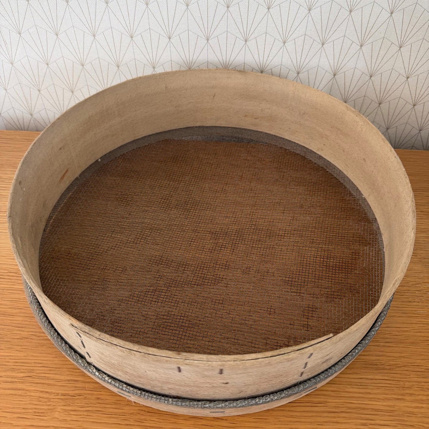 French Wooden Flour Sieve Primitive Sifter Vintage Kitchen Tool 0408269