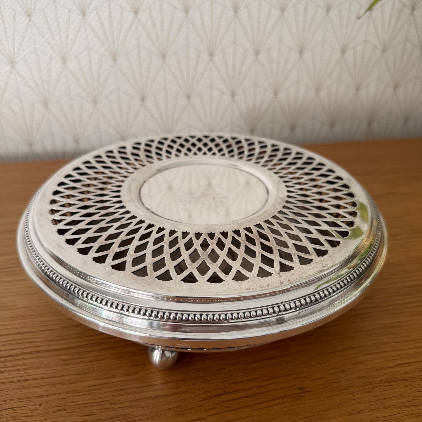 Christofle Gallia Silverplate Pierced Dish France Chauffe Plat 26072613