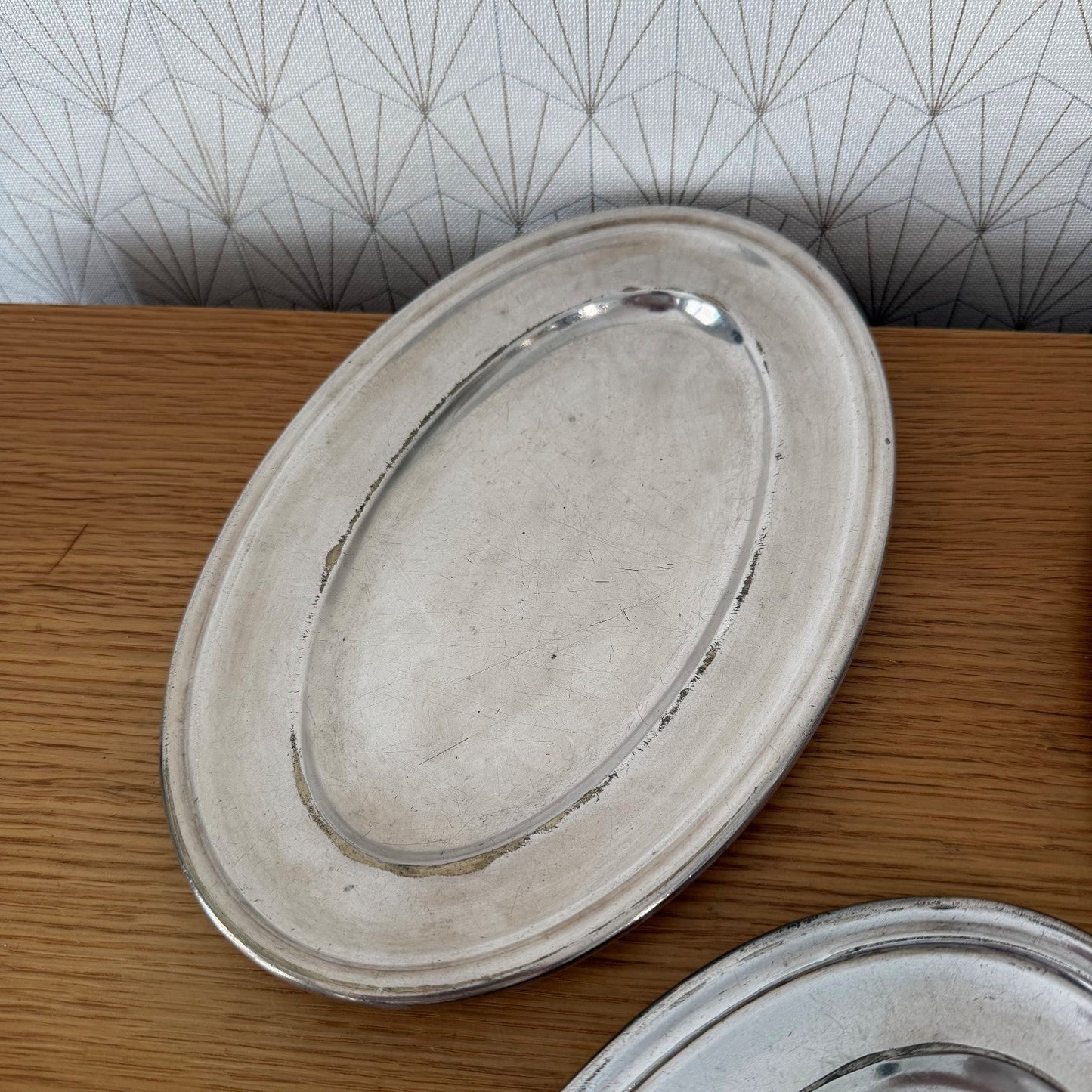 5 French Silver Plated Oval Serving Tray Set Vintage ERCUIS 18072618