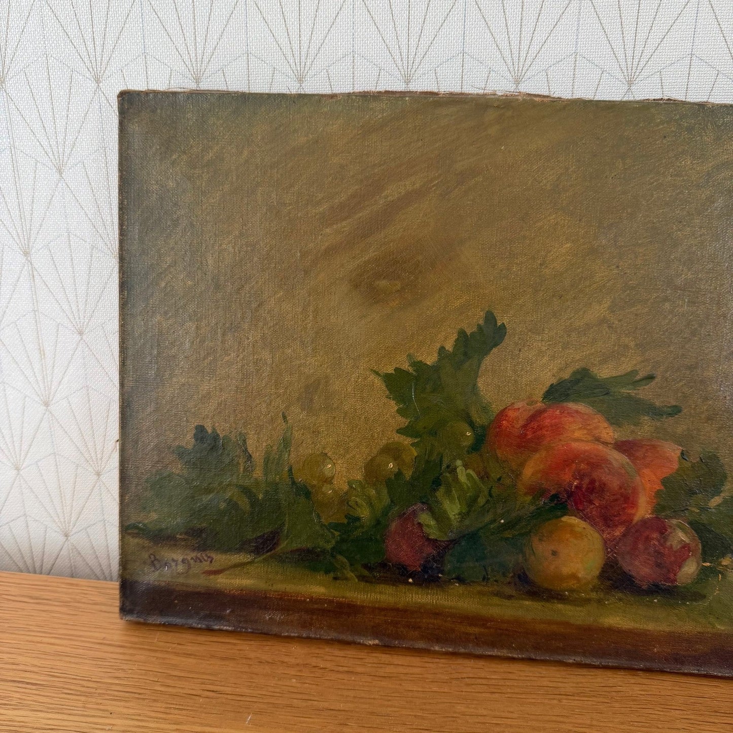 French Antique Still Life Oil Painting Fruit on Canvas 04082611