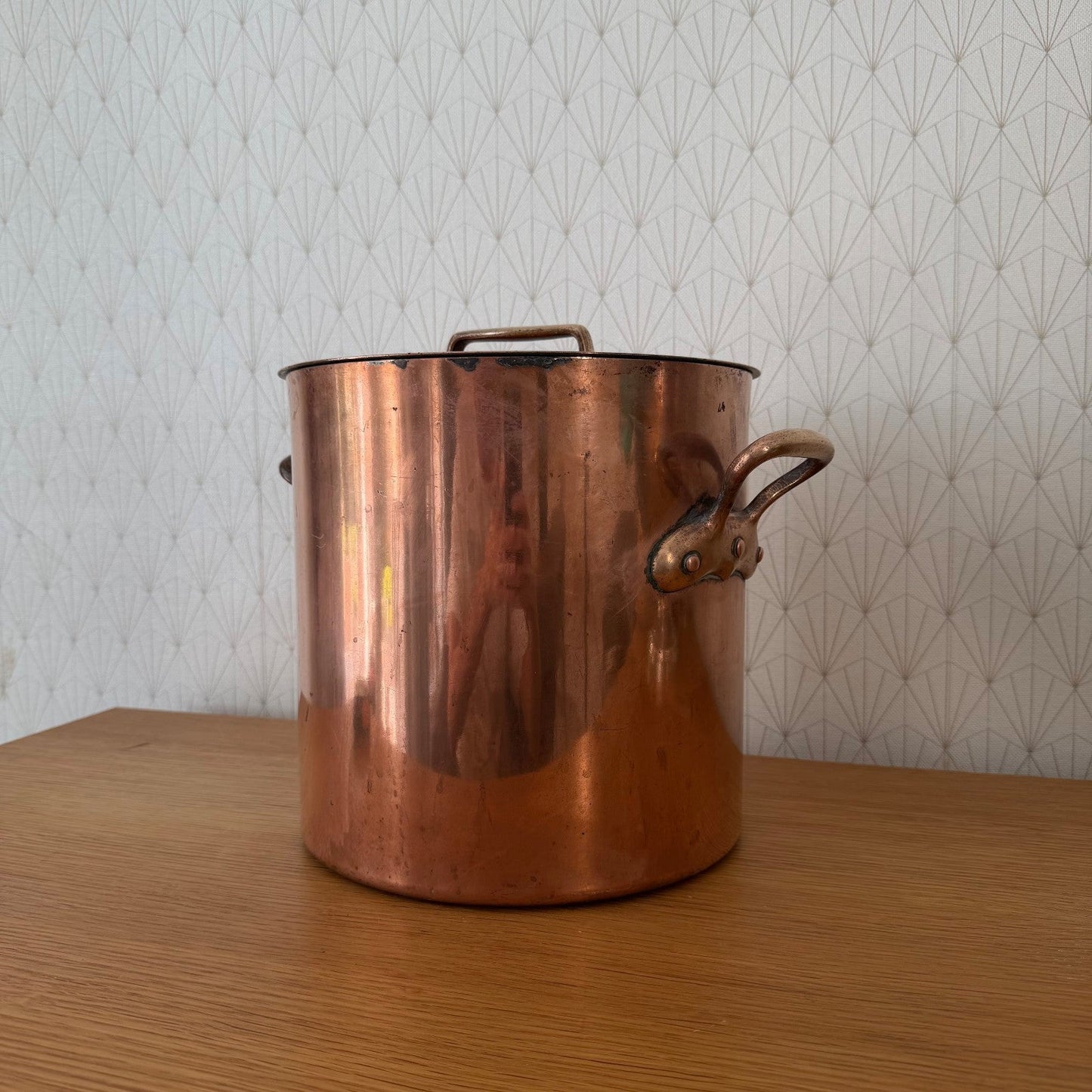 Antique French Copper Stock Pot Large Professional Cookware 18072614