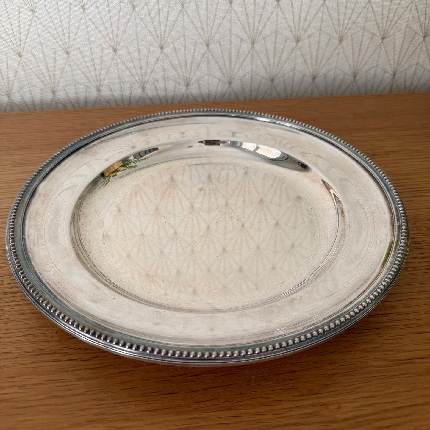 Christofle Gallia Silverplate Pearl French Round Serving Tray 26072611
